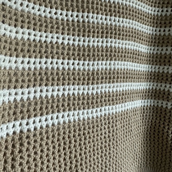 GAP Relaxed Stripe Crochet Collared Sweater NWT - Picture 5 of 10